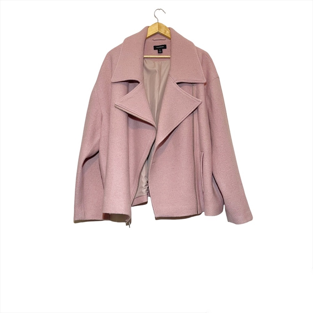 Halogen Pink Wool Blend Coat Plus Size 3X Chic Winter Fall Coat Pastel Pink NEW